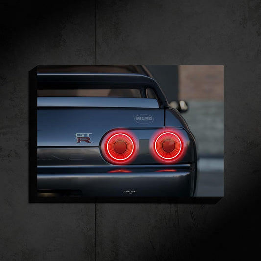 poster métallique nissan skyline gtr r32 avec néon led