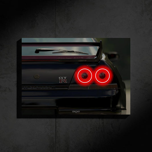 poster métallique nissan skyline GTR R 33 avec néon led