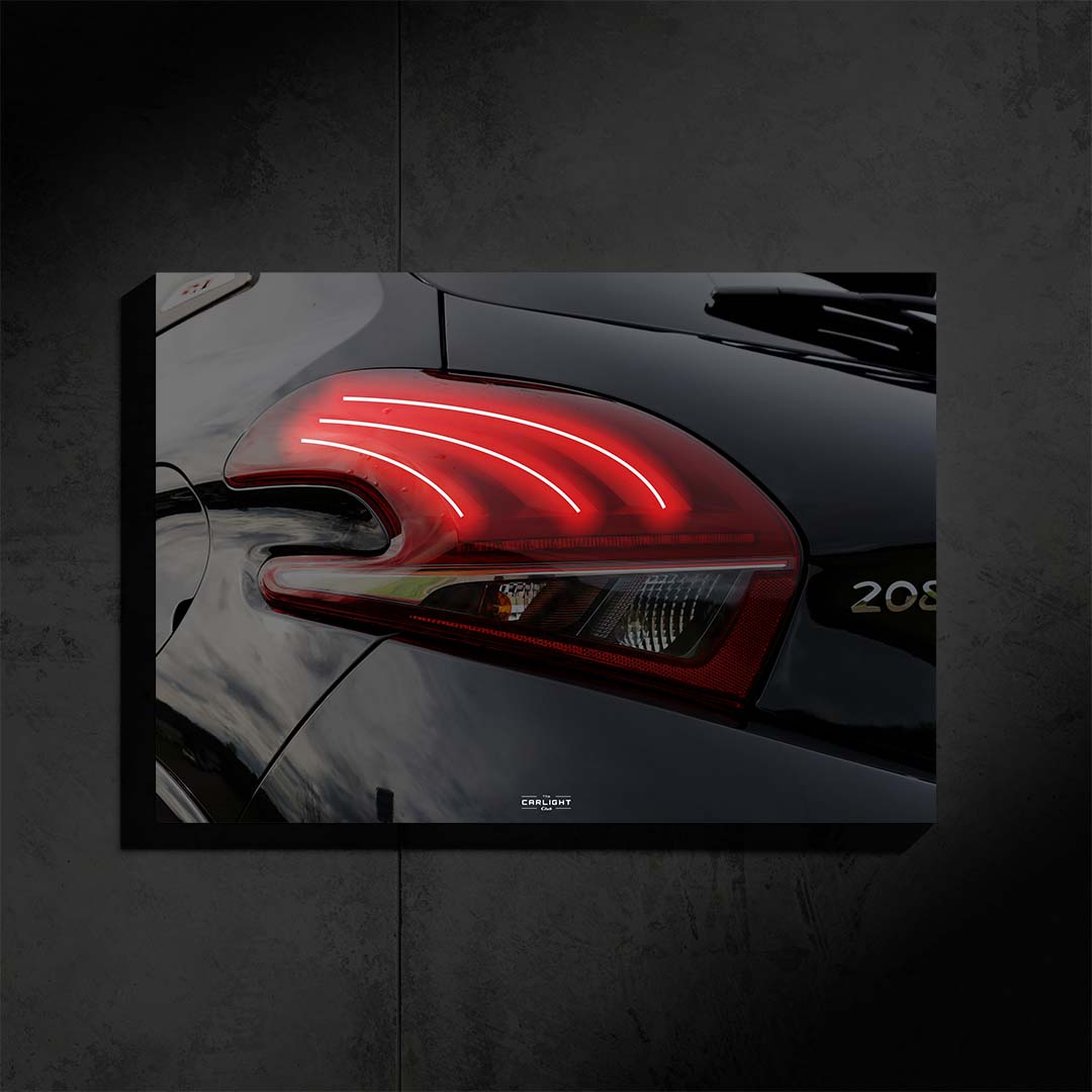 poster métallique peugeot 208 GTI avec néon led