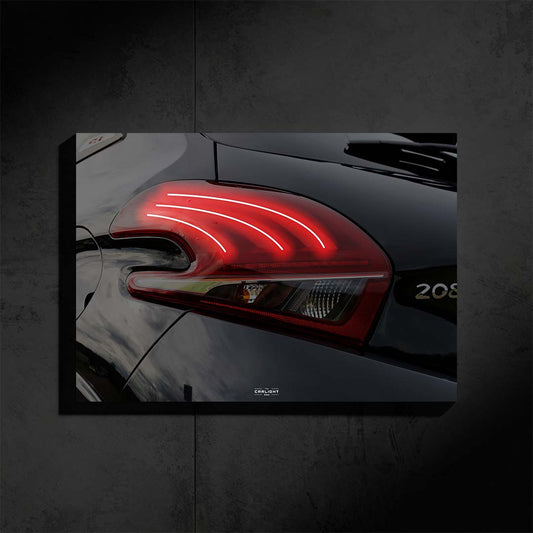 poster métallique peugeot 208 GTI avec néon led