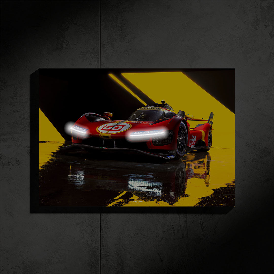 poster métallique ferrari 499 avec néon led