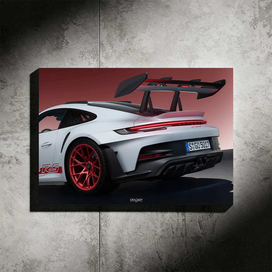 poster métallique porsche gt3 rs avec néon led