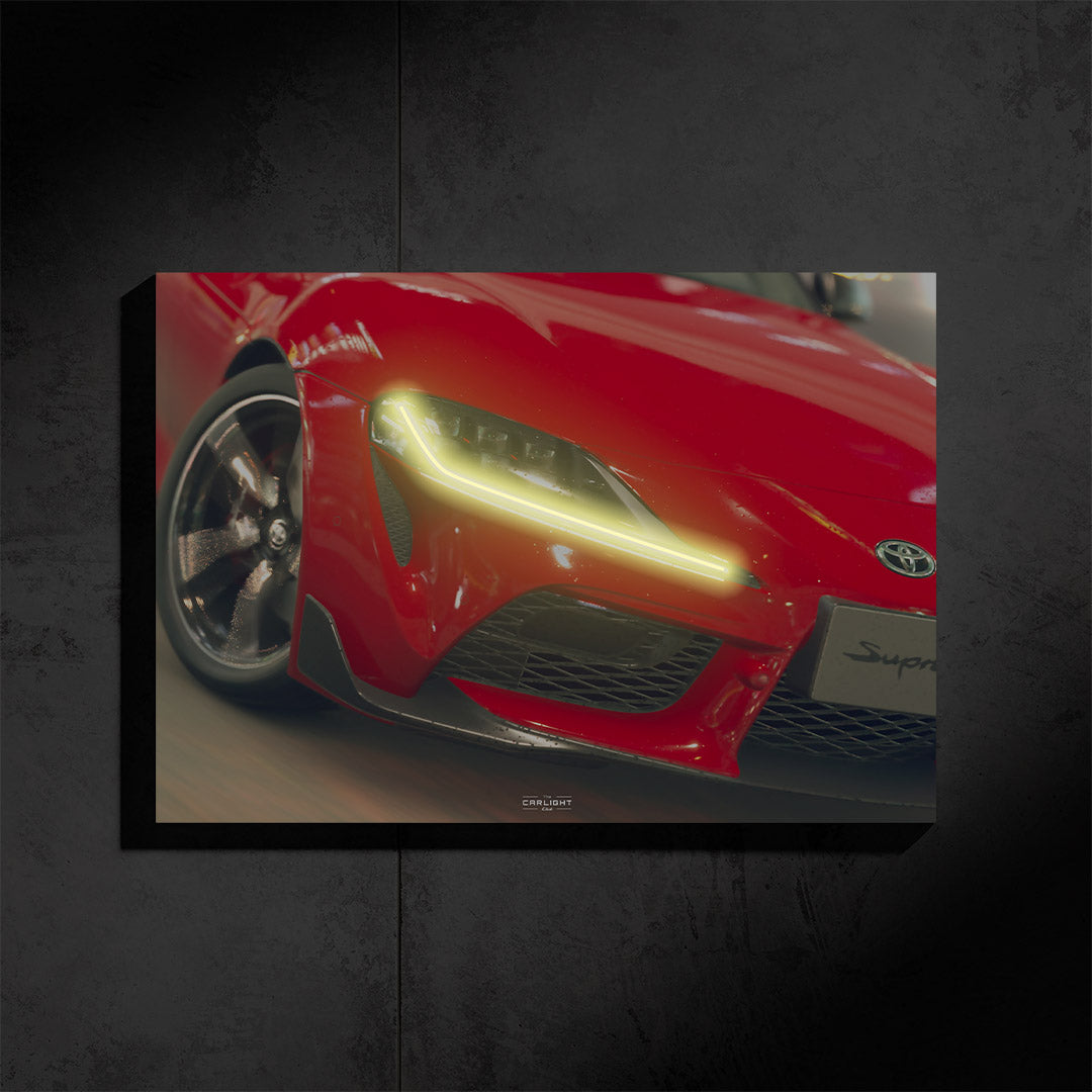 poster métallique toyota supra avec néon led