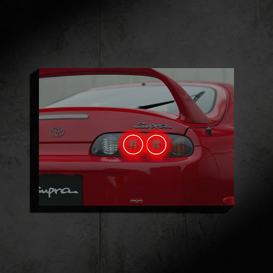 poster métallique toyota supra mk4 avec néon led