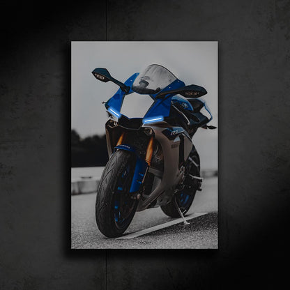 poster métallique yamaha r1 avec néon led