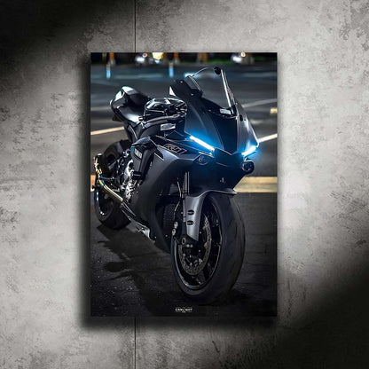 poster métallique yamaha r1 avec néon led