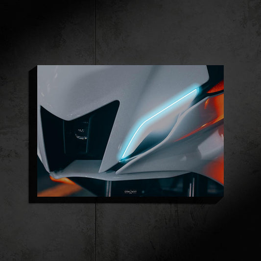 poster métallique yamaha r7 avec néon led