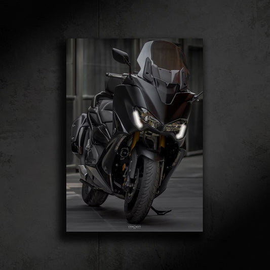 poster métallique yamaha tmax avec néon led