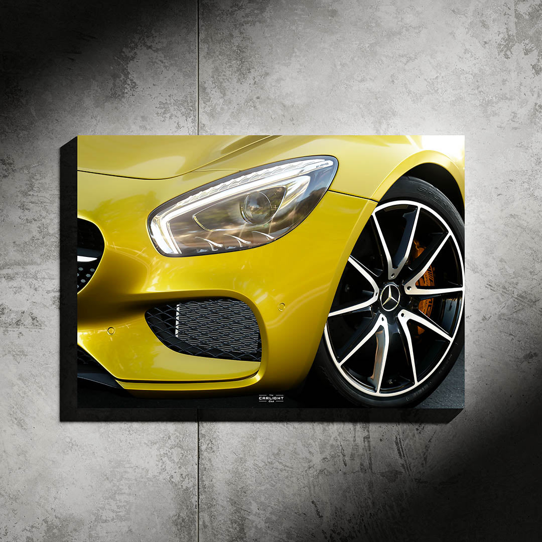 poster métallique mercedes AMG GT avec néon led